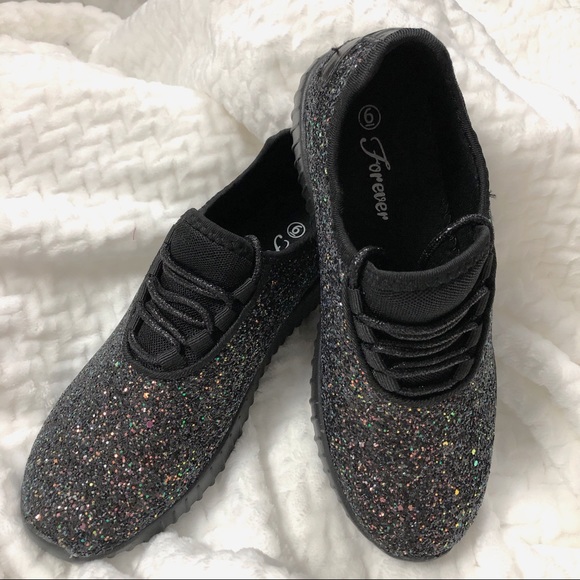 Black multi color glitter sneakers - Picture 3 of 4